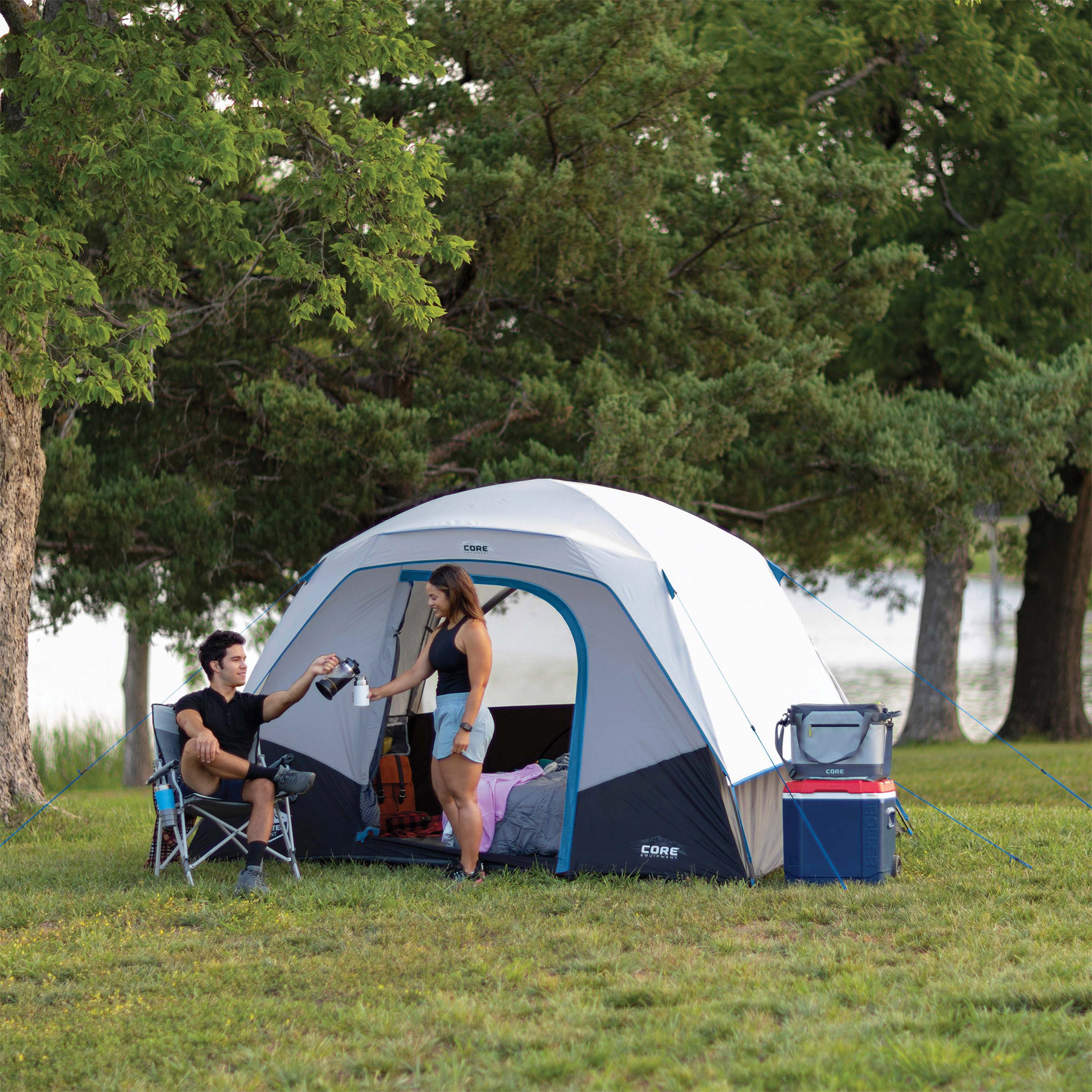 CORE 6P LIGHTED DOME TENT WITH HALF-FLY - Thumbnail 15