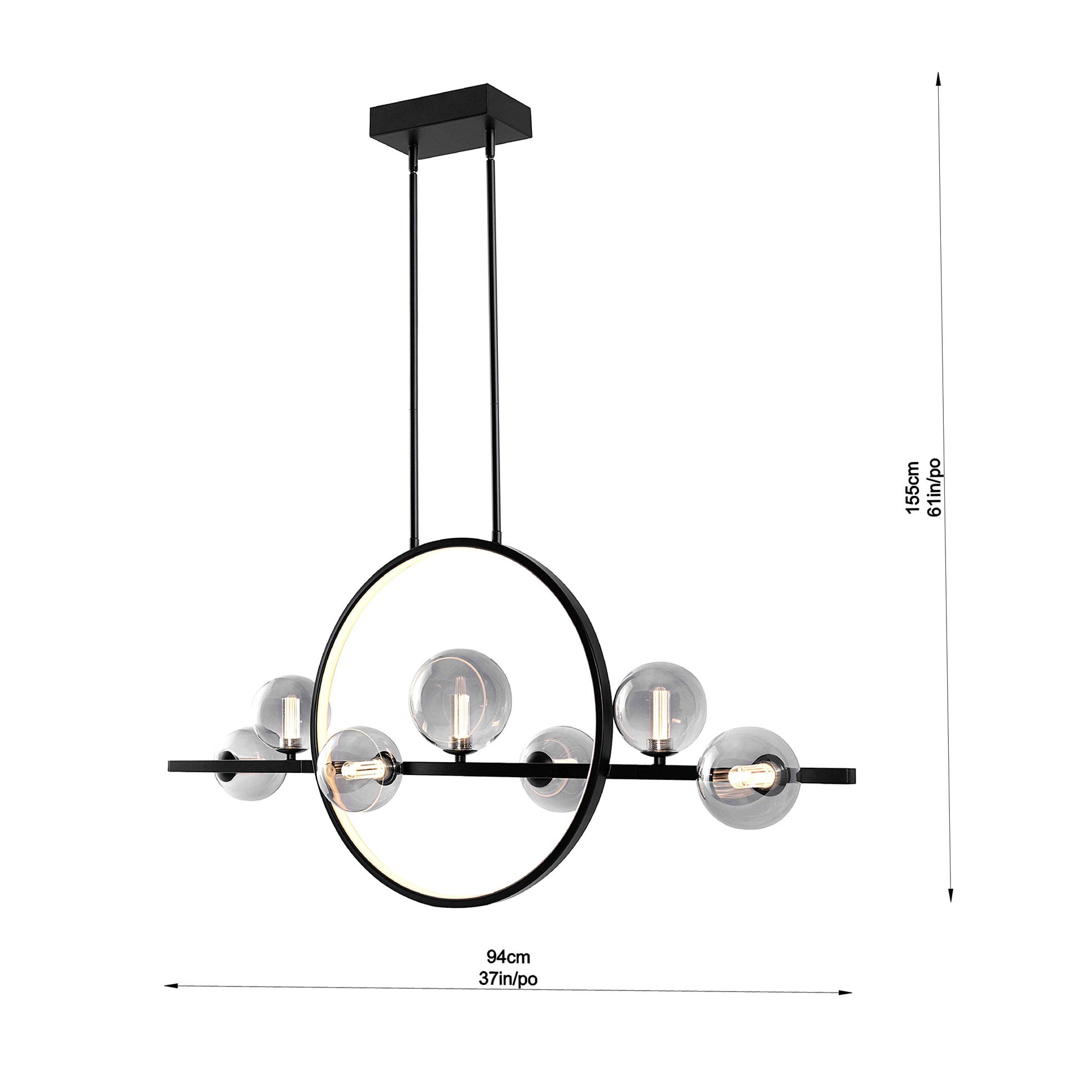 LUNA 8 LIGHT LED ISLAND PENDENT - Thumbnail 8