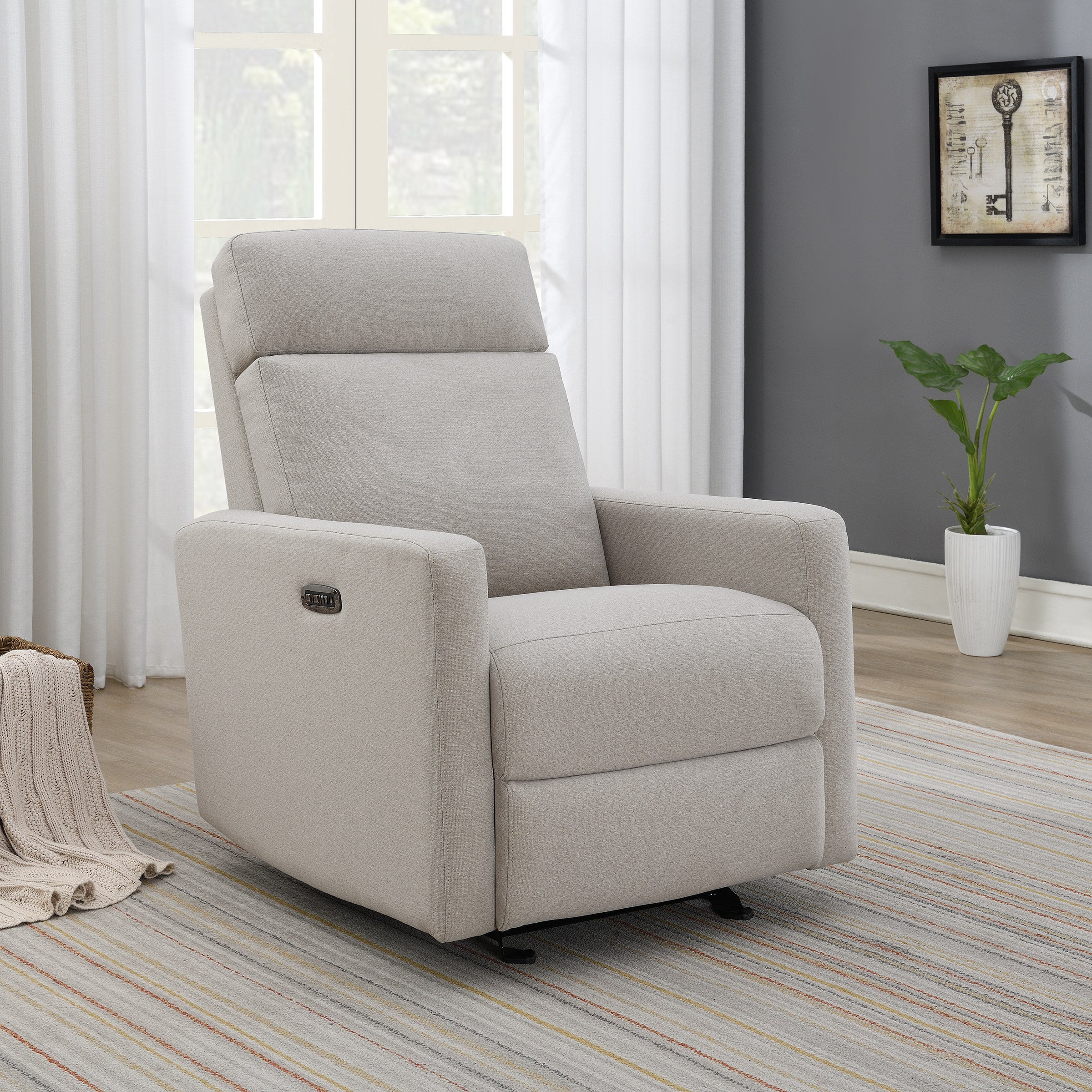SYNERGY HOME TALLULA FABRIC POWER RECLINER - Thumbnail 4