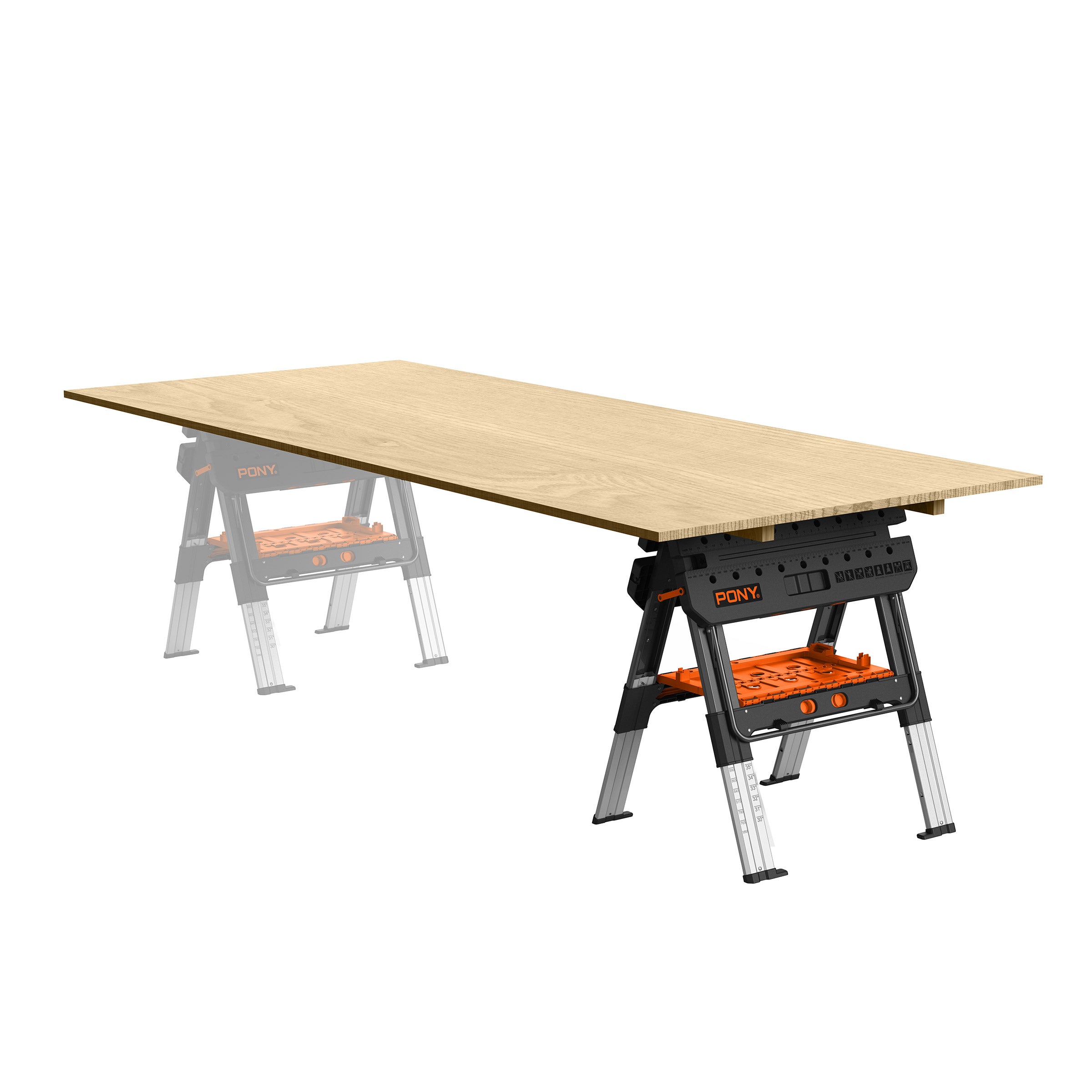 PONY 2-IN-1 HEAVY DUTY FOLDING WORKTABLE SAWHORSE WITH CLAMPS - Thumbnail 5