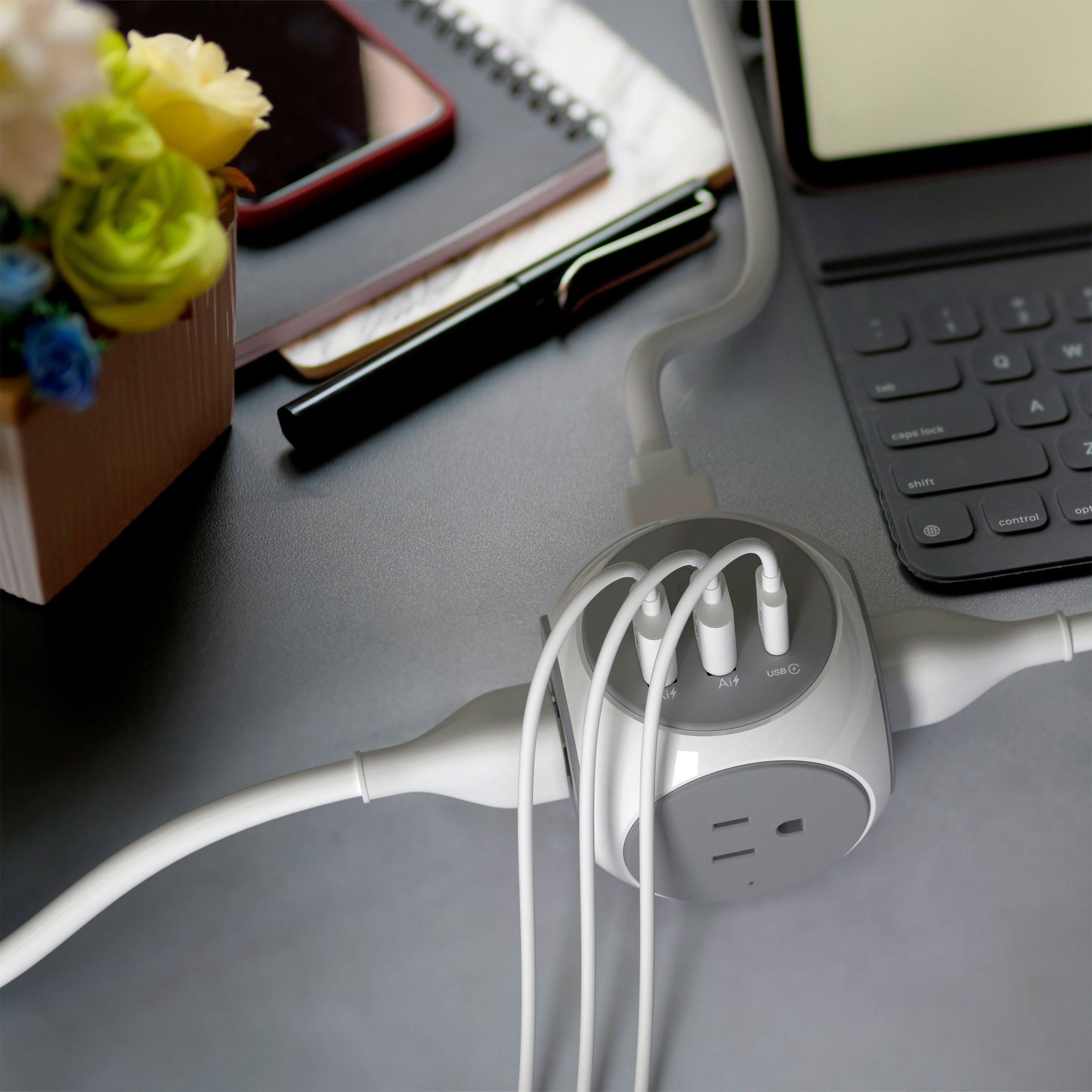 ATOMI POWER CUBE 2 PK. 3 AC OUTLETS 2 USB-A AND 1 USB-C ^ - Thumbnail 5