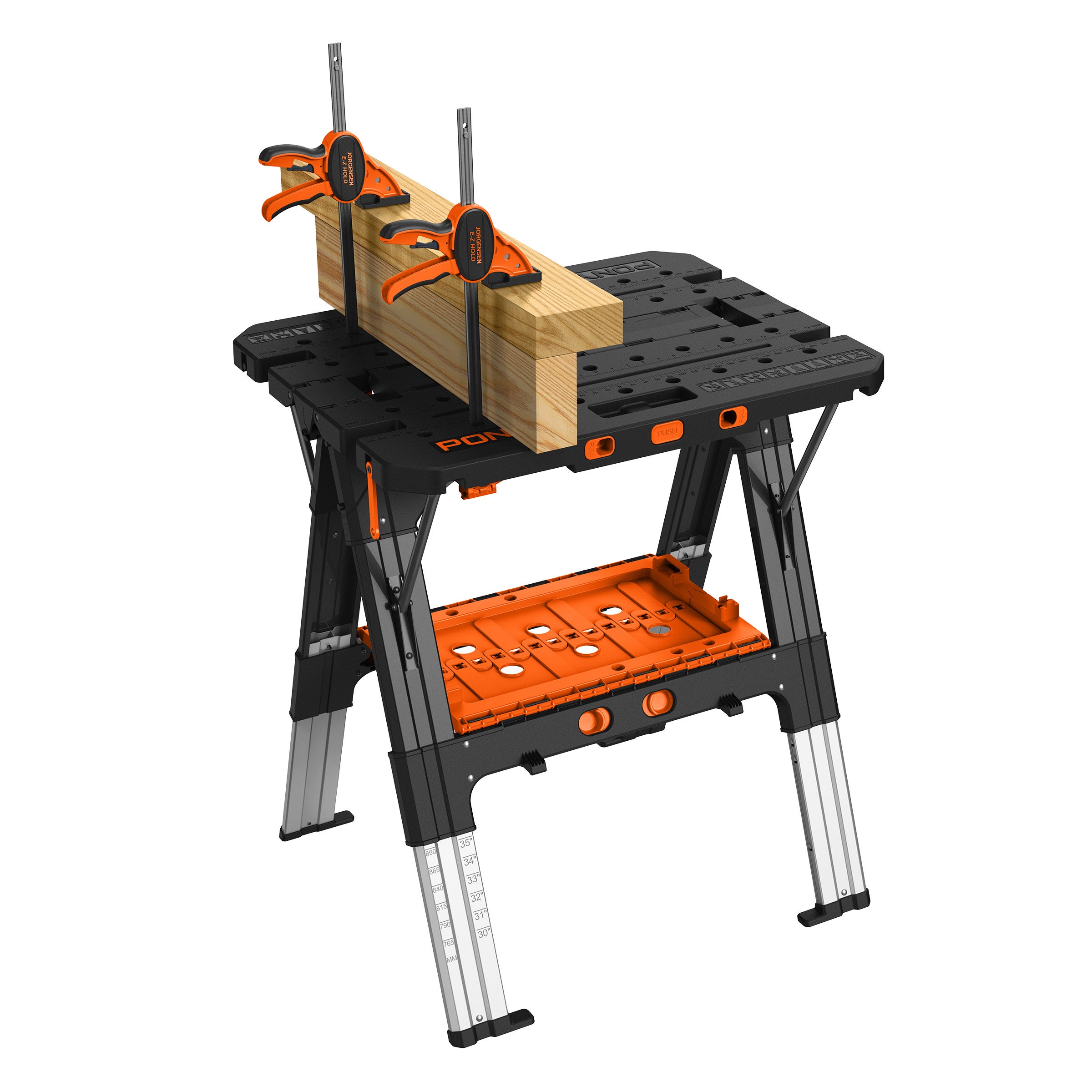 PONY 2-IN-1 HEAVY DUTY FOLDING WORKTABLE SAWHORSE WITH CLAMPS - Thumbnail 4