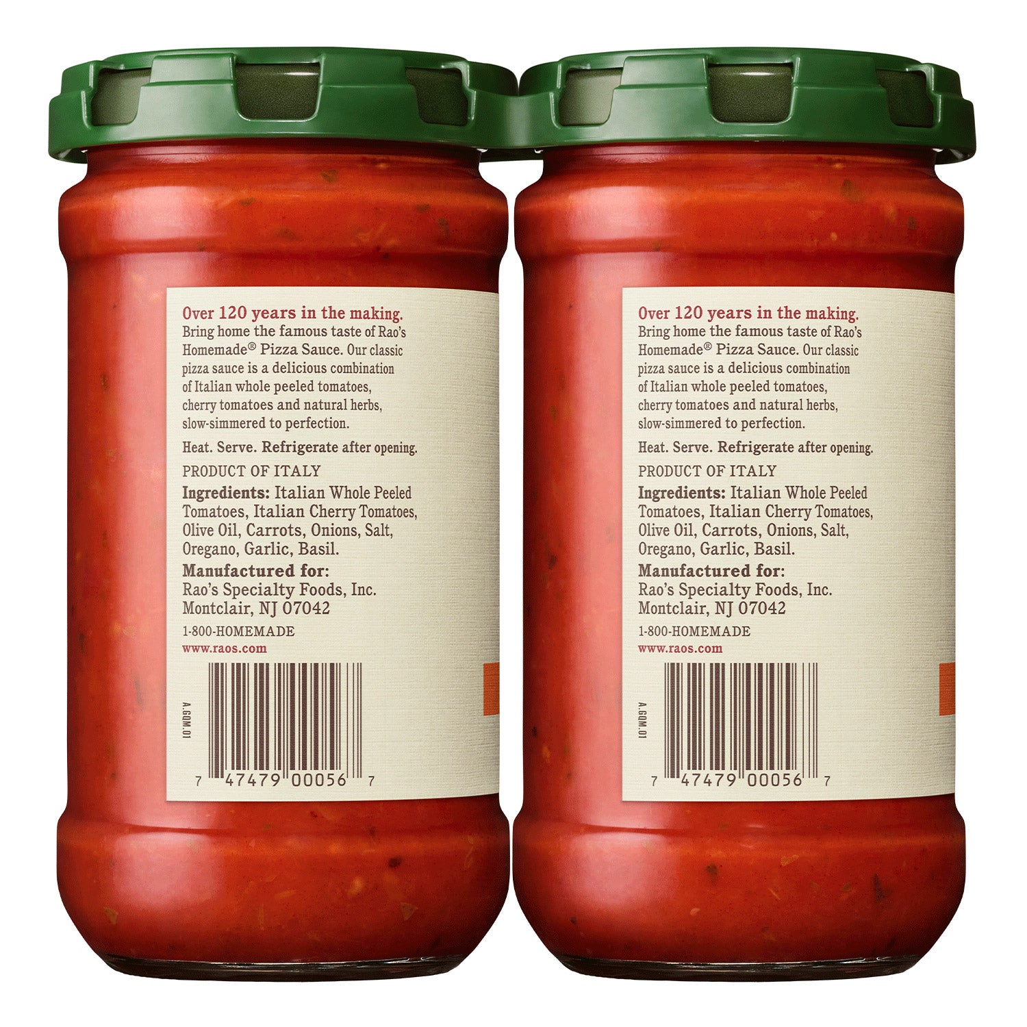 RAO'S HOMEMADE PIZZA SAUCE 2/16 OUNCE JARS - Thumbnail 2