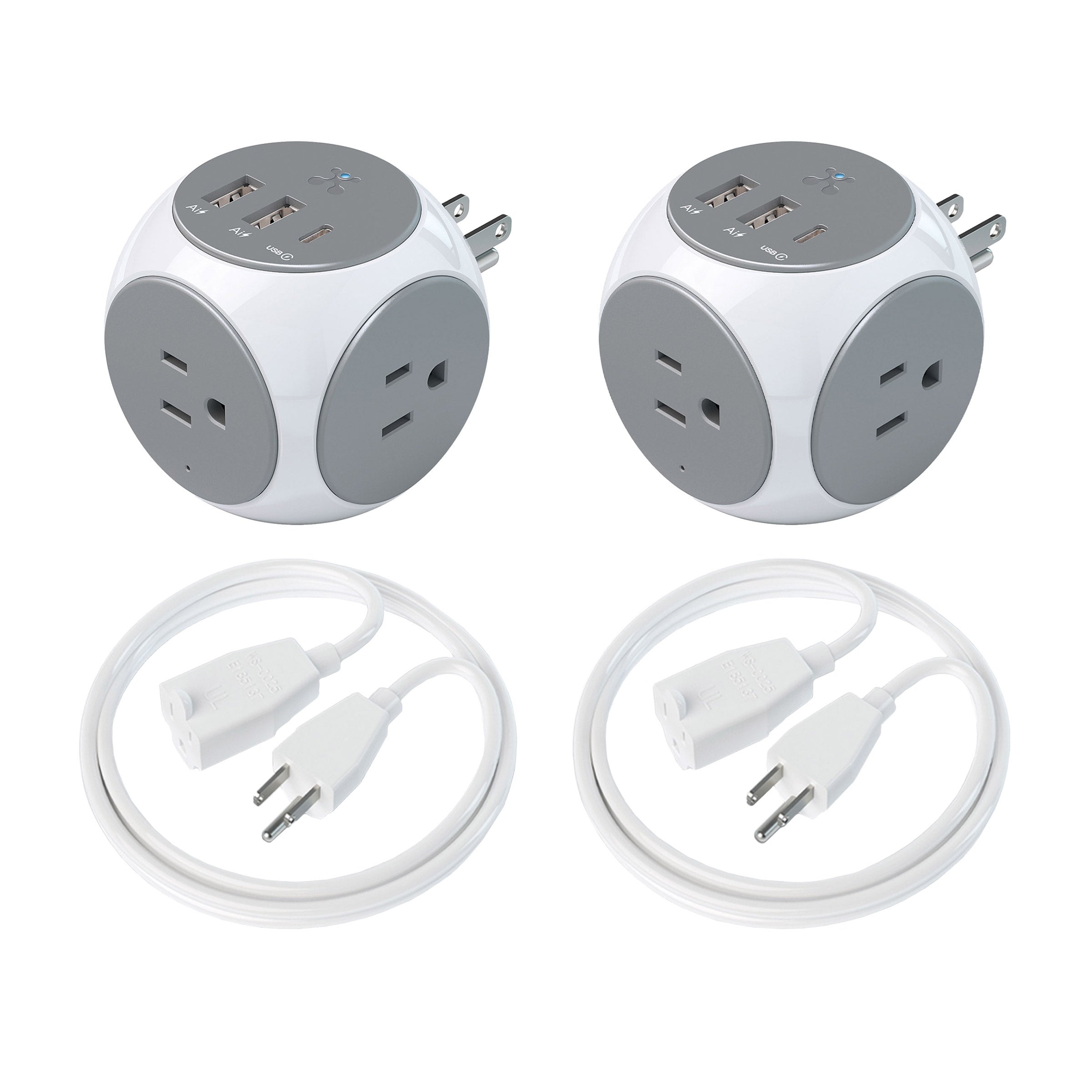 ATOMI POWER CUBE 2 PK. 3 AC OUTLETS 2 USB-A AND 1 USB-C ^ - Thumbnail 2
