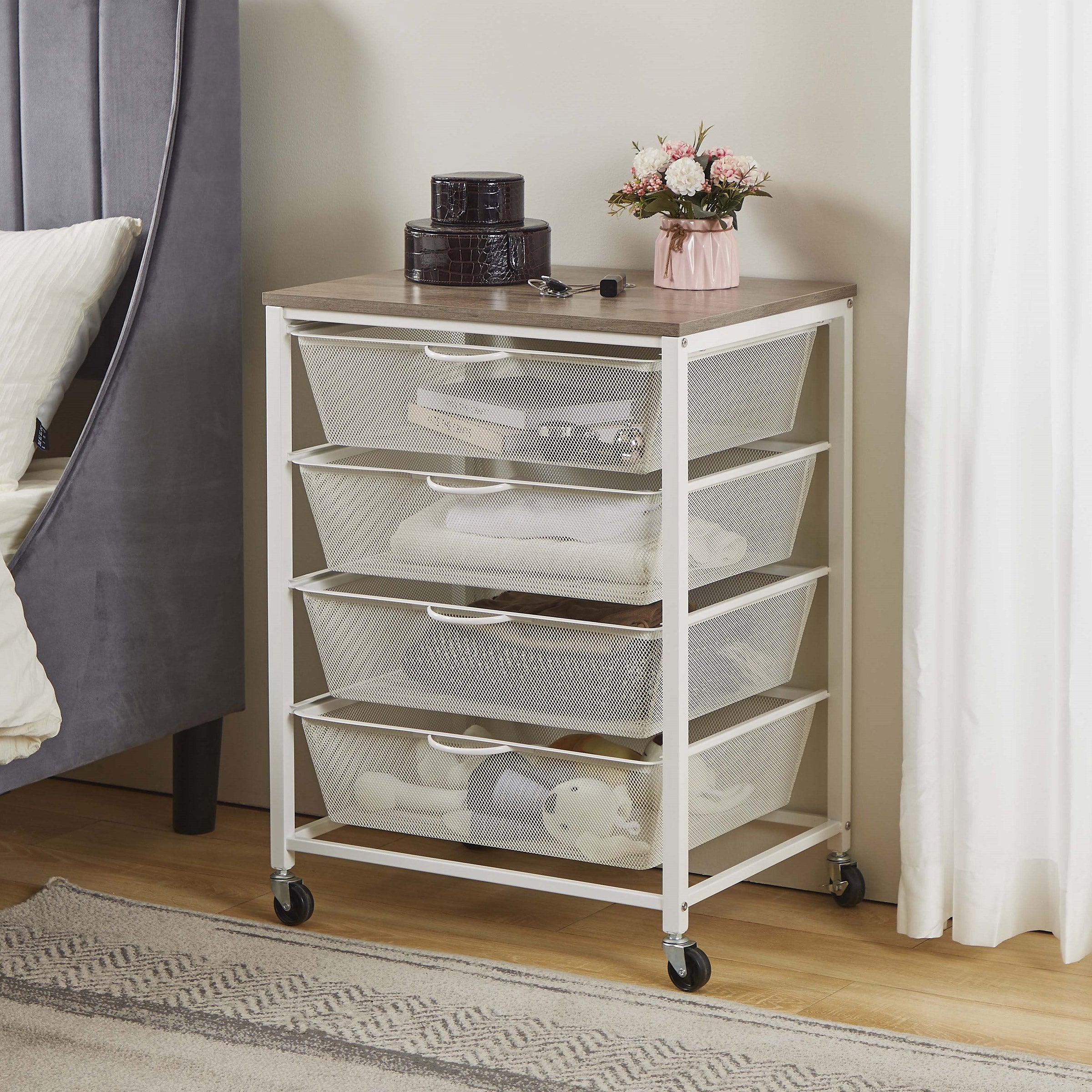 4-DRAWER MESH ROLLING CART - Thumbnail 6