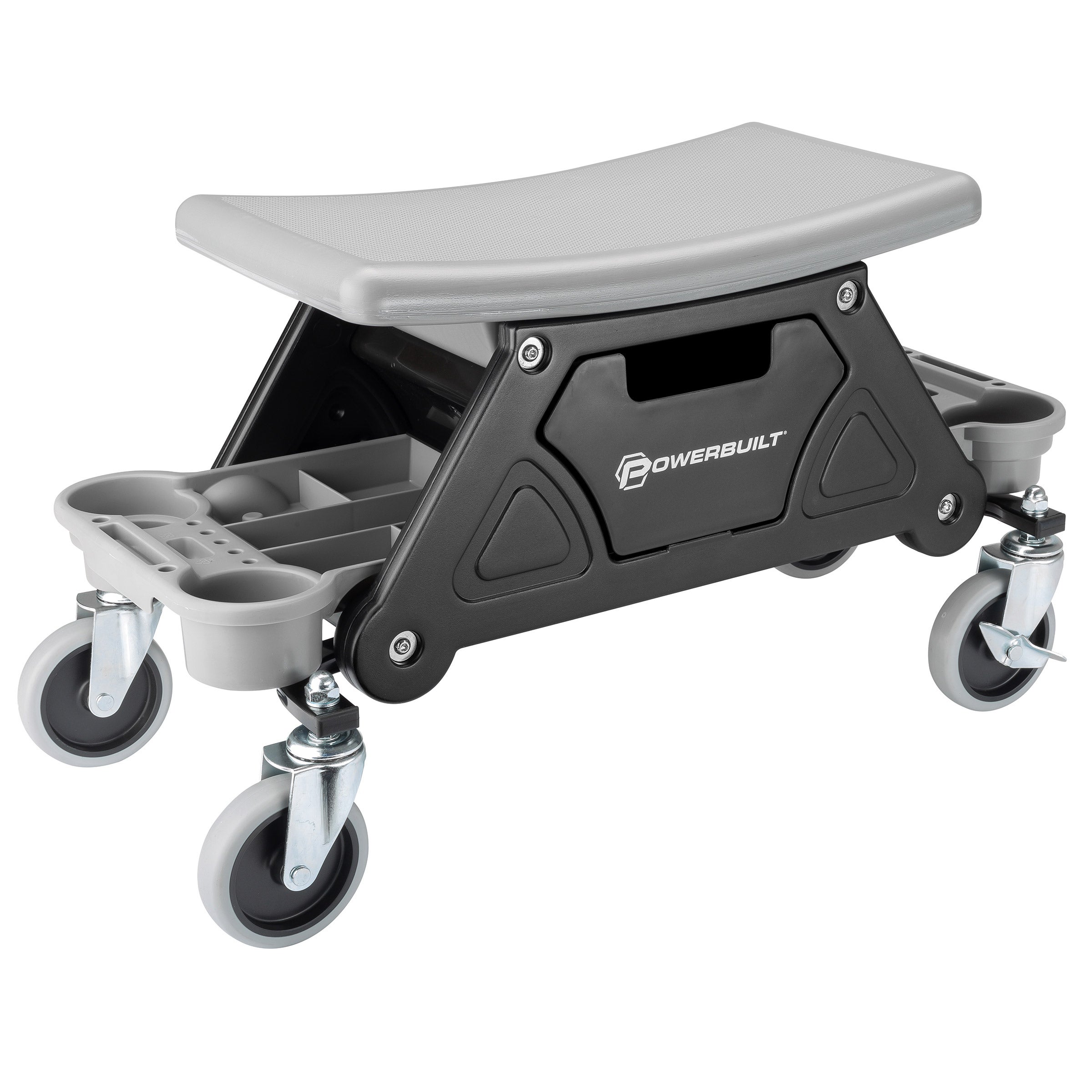 POWERBUILT HEAVY DUTY ROLLING SEAT WITH ORGANIZER - Thumbnail 2