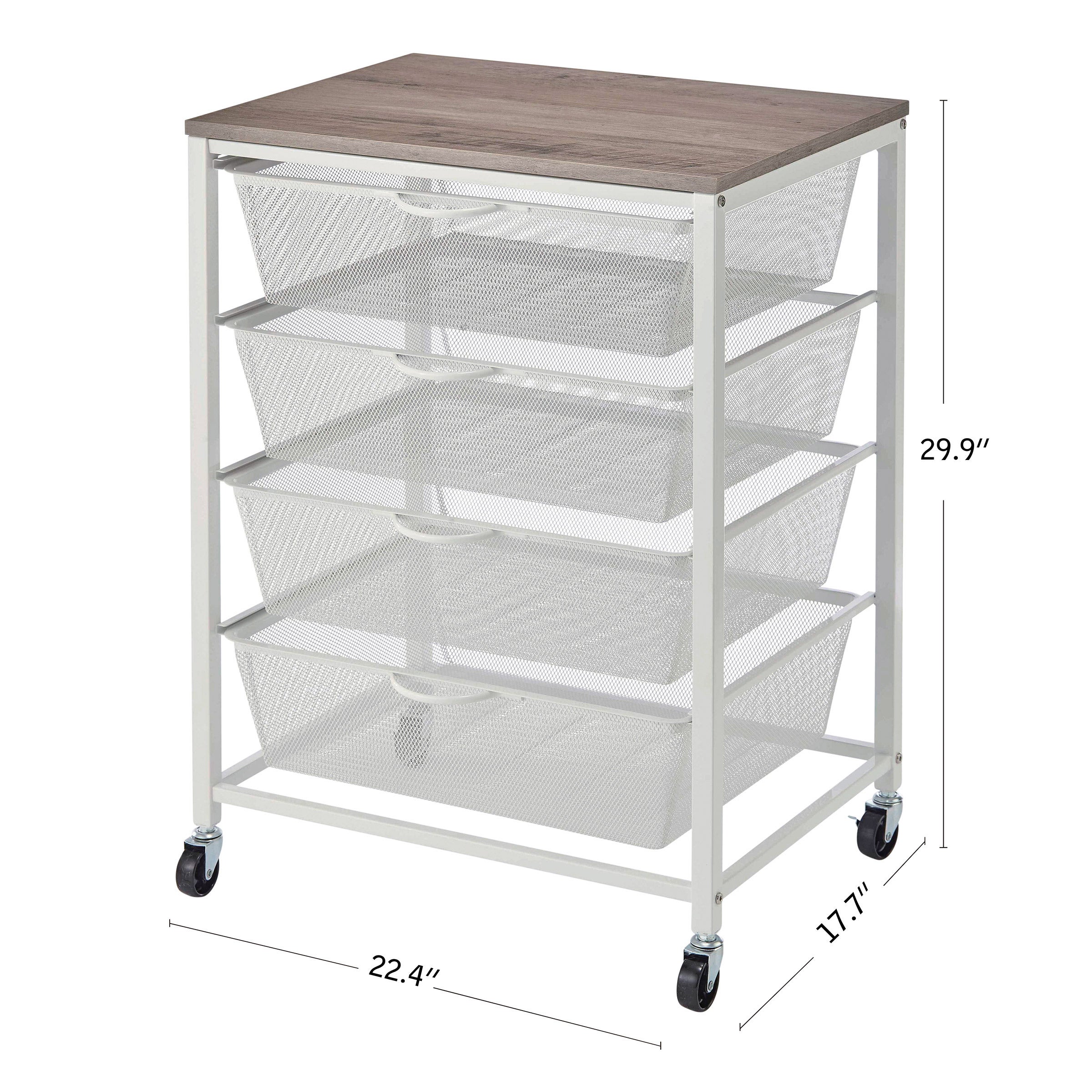 4-DRAWER MESH ROLLING CART - Thumbnail 2