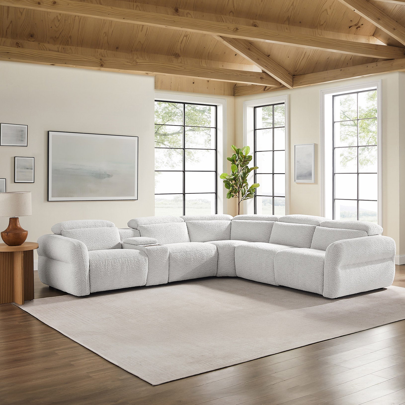 AIDEN & IVY MONROE FABRIC POWER RECLINING SECTIONAL - Thumbnail 3