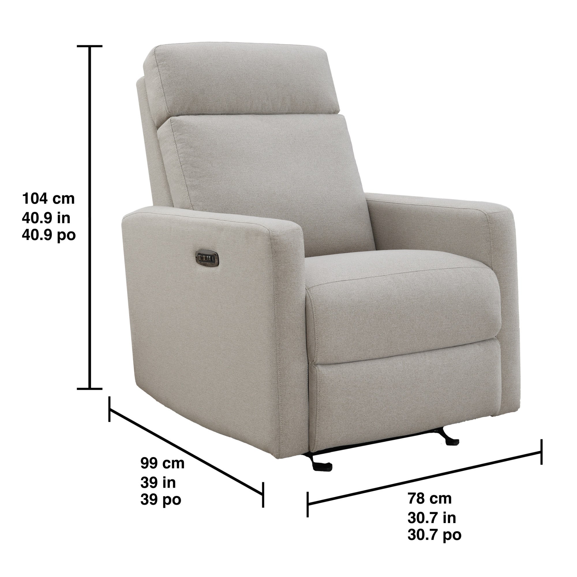 SYNERGY HOME TALLULA FABRIC POWER RECLINER - Thumbnail 2