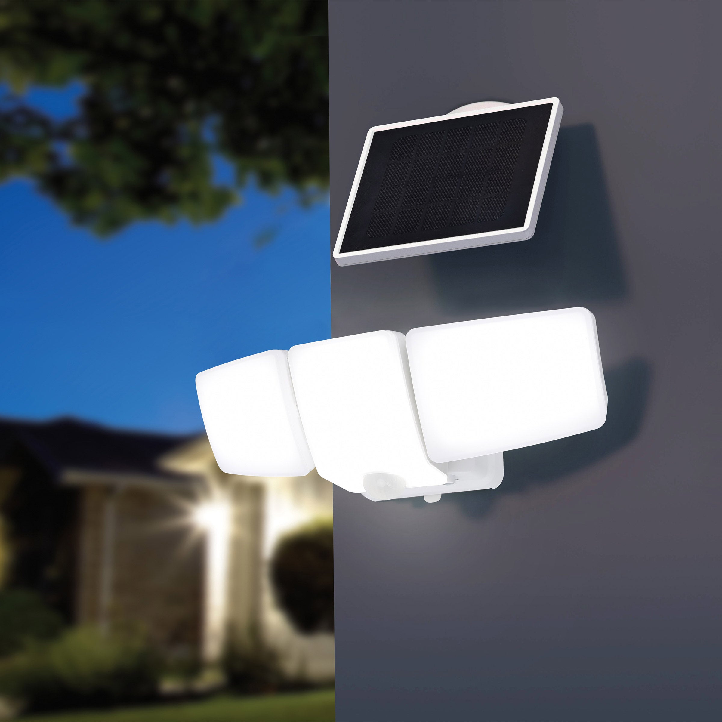 LUTEC ^ MOTION ACTIVATED SOLAR SECURITY FLOOD LIGHT