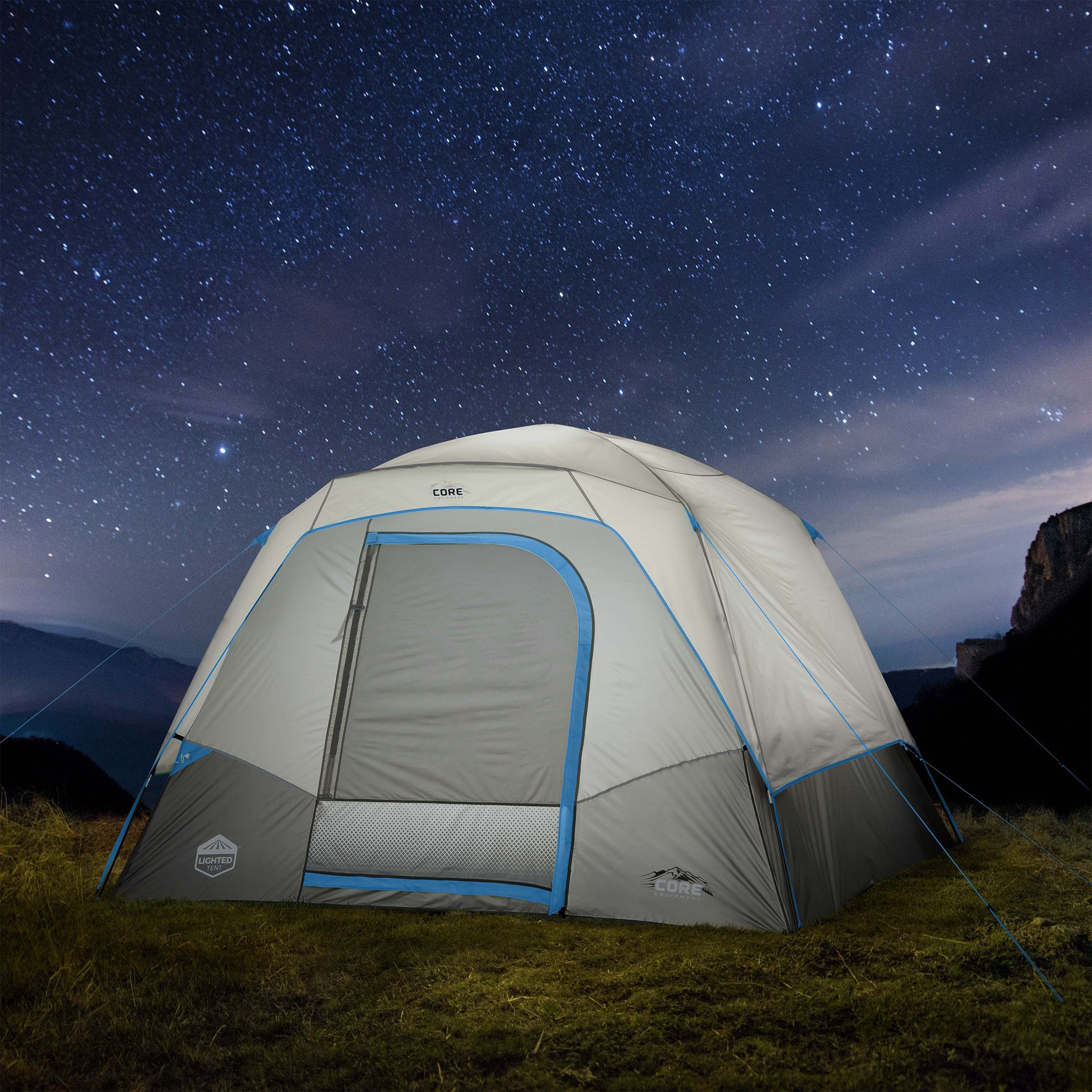 CORE 6P LIGHTED DOME TENT WITH HALF-FLY - Thumbnail 18