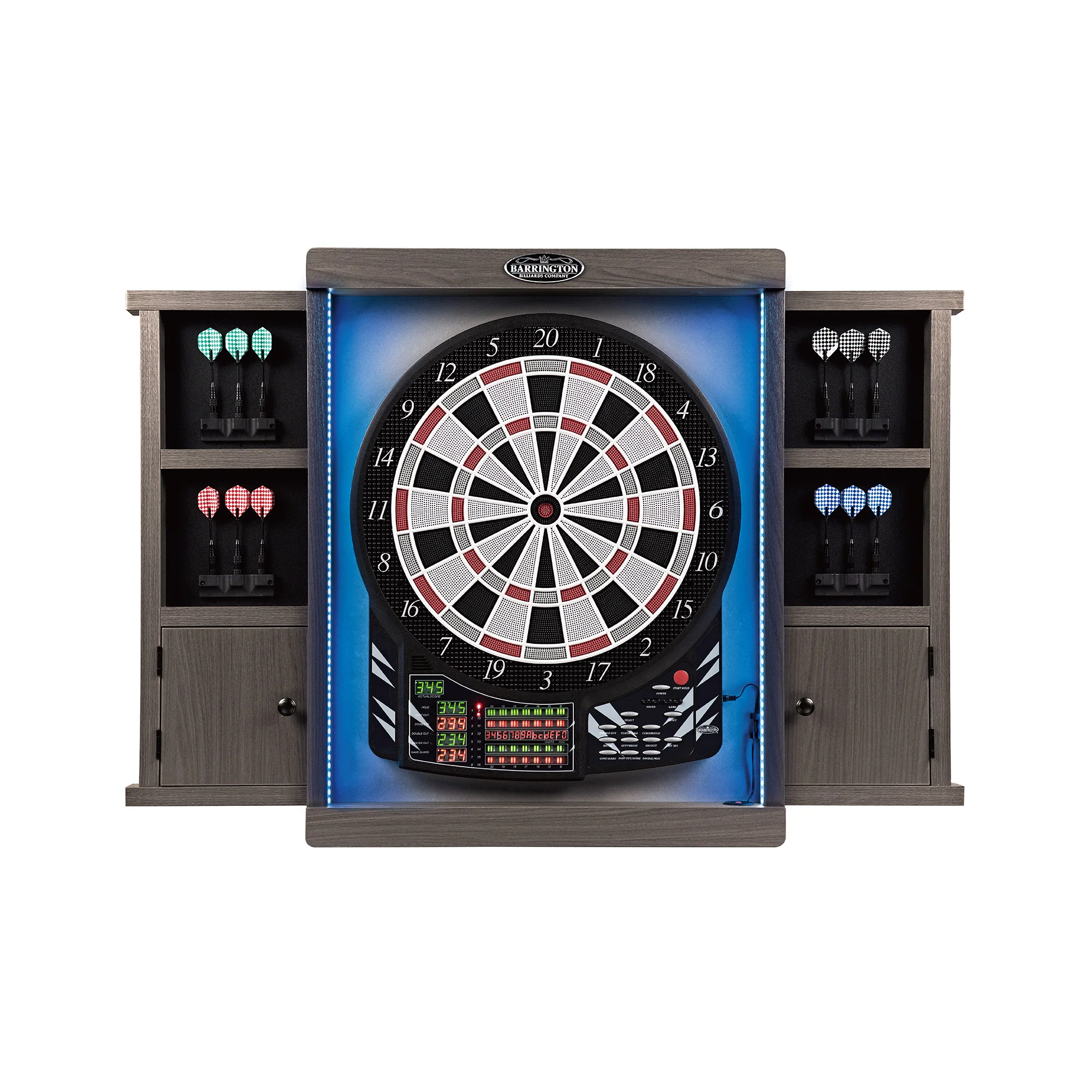 BARRINGTON ELECTRONIC DARTBOARD WITH CABINET