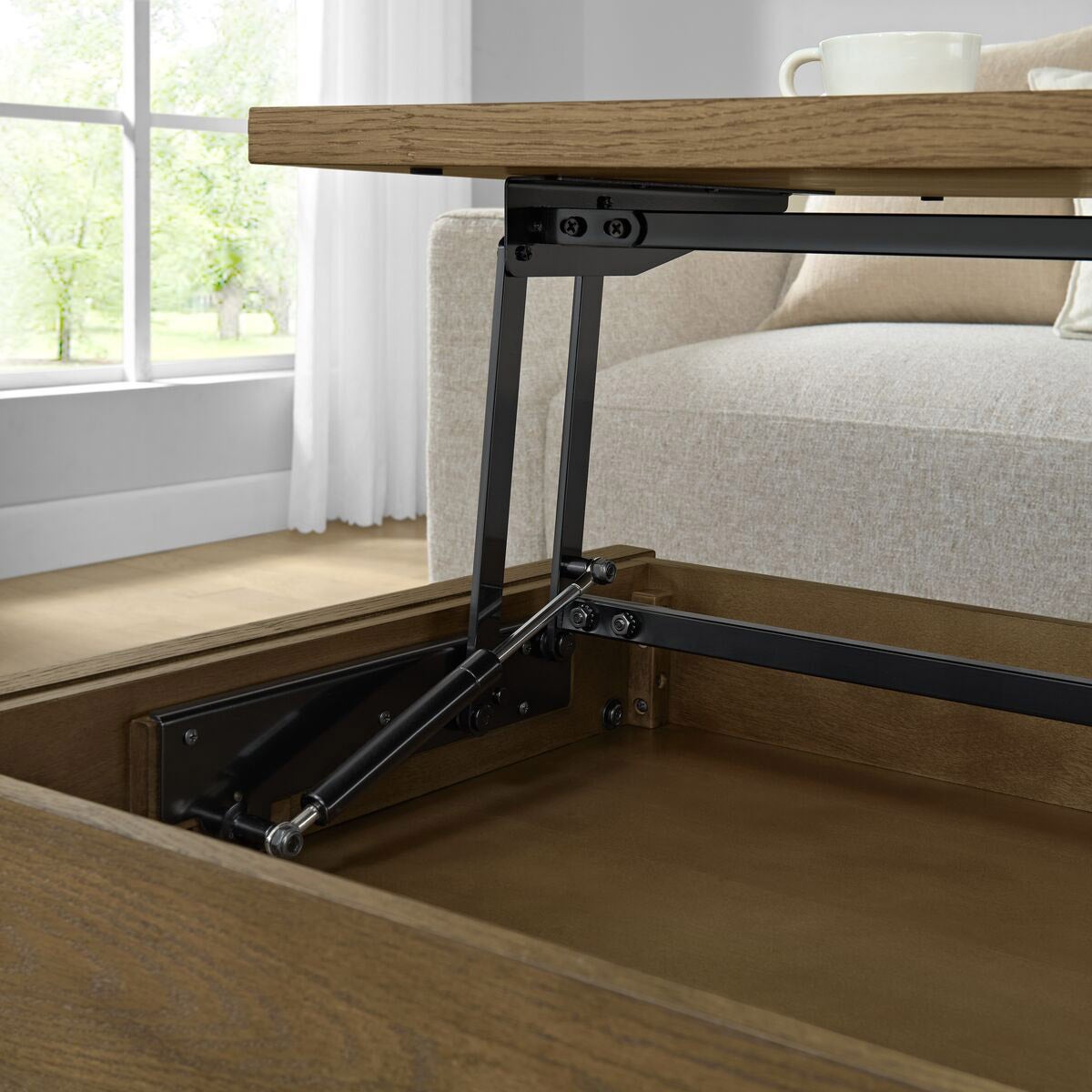 BAYSIDE FURNISHINGS WHITLEE LIFT-TOP COFFEE TABLE - Thumbnail 5