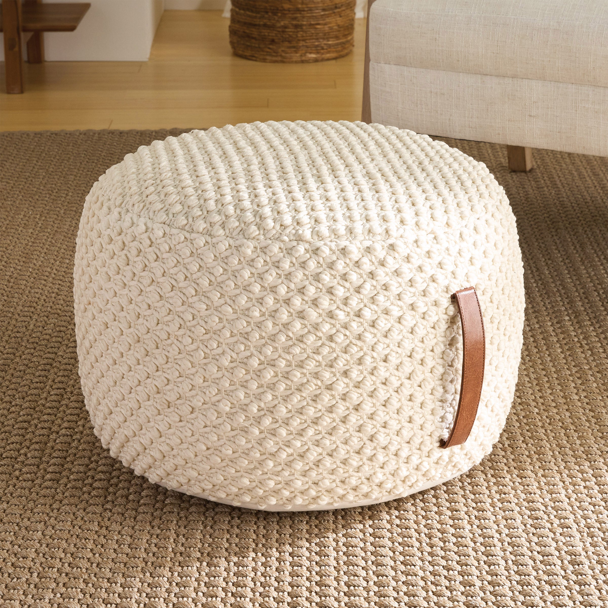 WOVEN LOOP COTTON POUF - Thumbnail 2