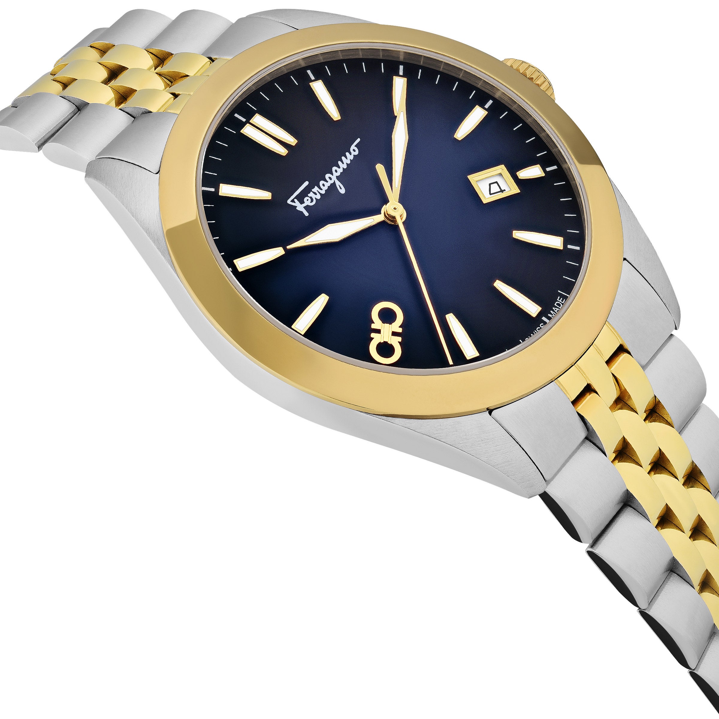 FERRAGAMO CLASSIC TWO TONE STAINLESS STEEL QUARTZ MEN'S WATCH - Thumbnail 2