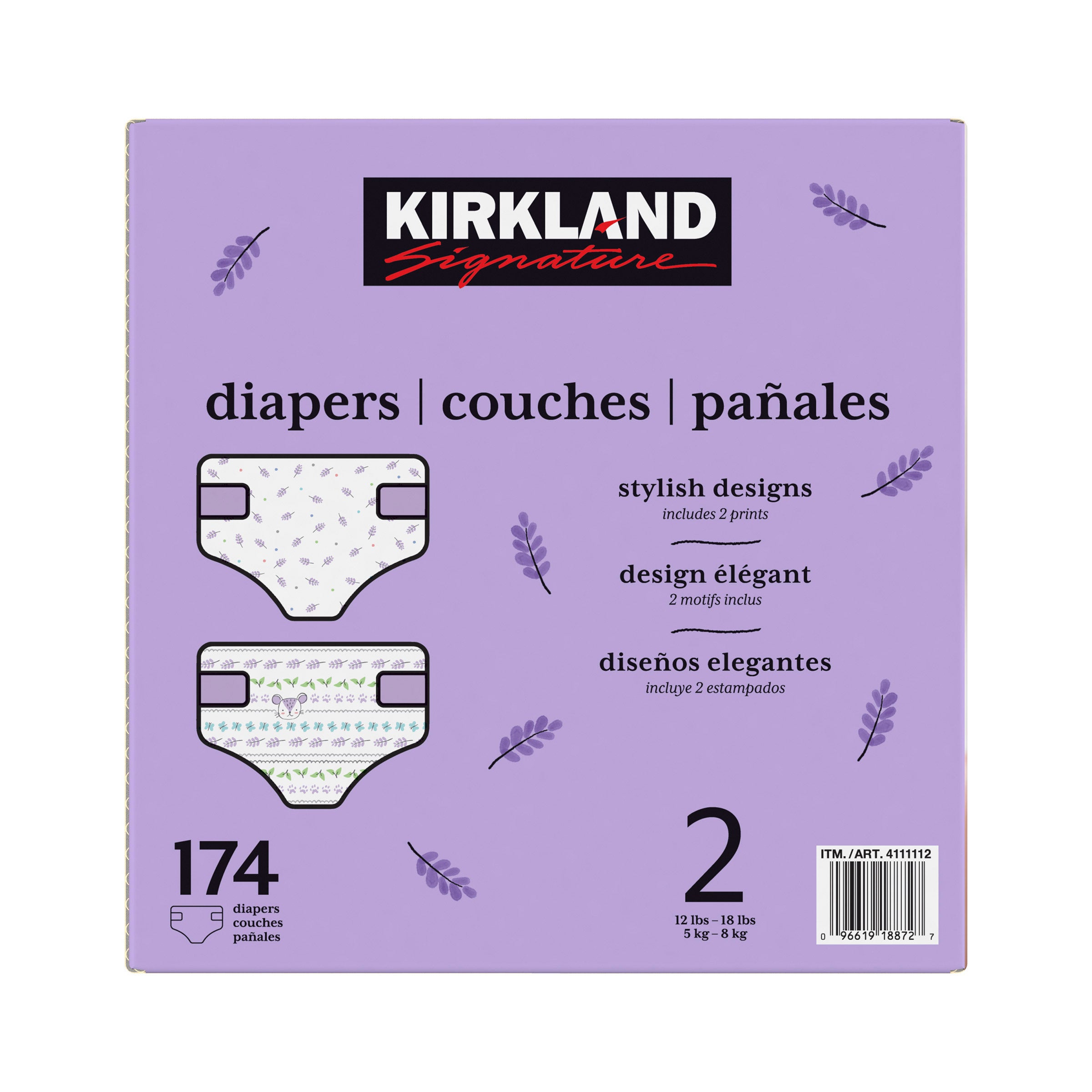 KIRKLAND SIGNATURE DIAPERS SIZE 2 174 CT - Thumbnail 4