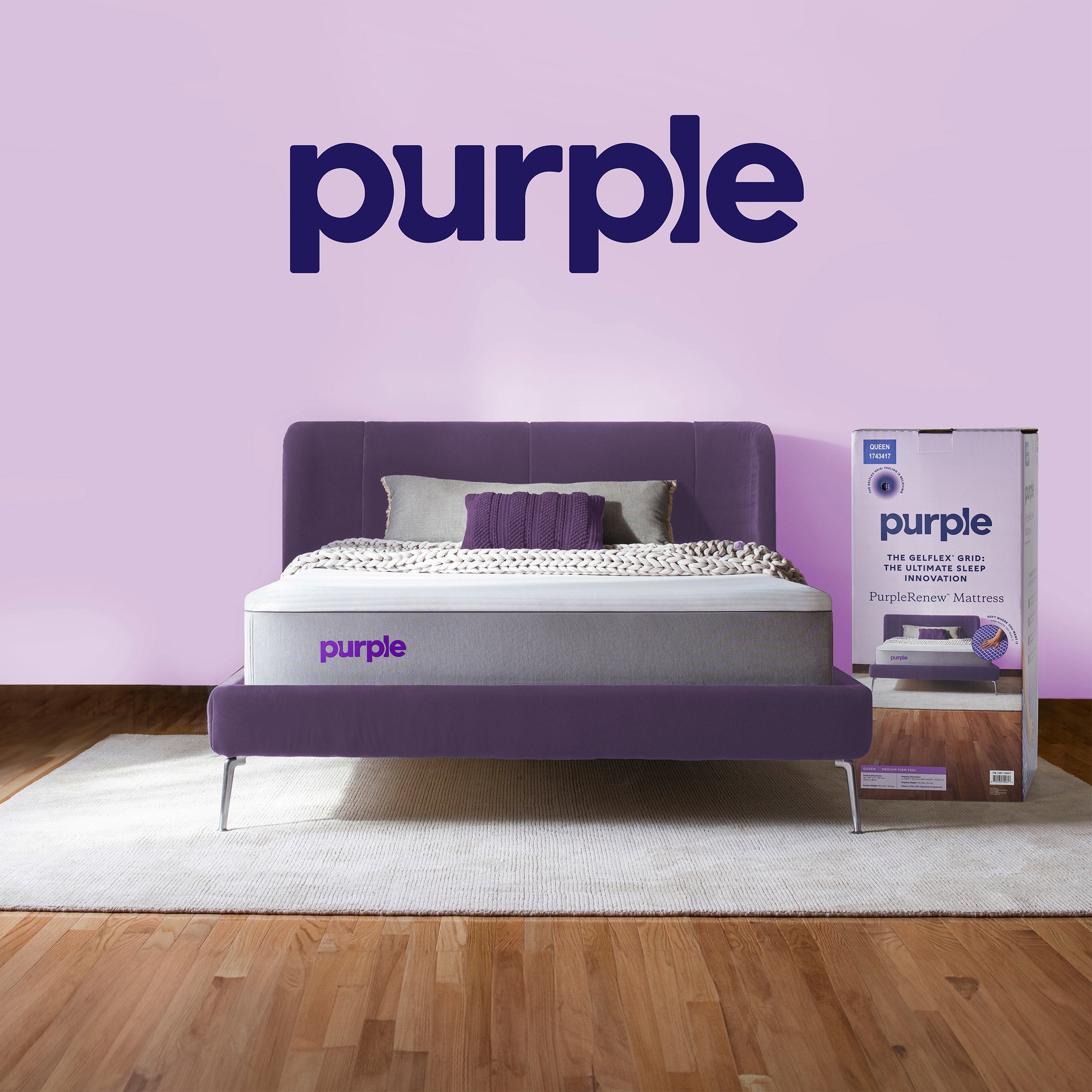 PURPLE PURPLERENEW 11¨ KING GEL GRID MATTRESS - Image 1