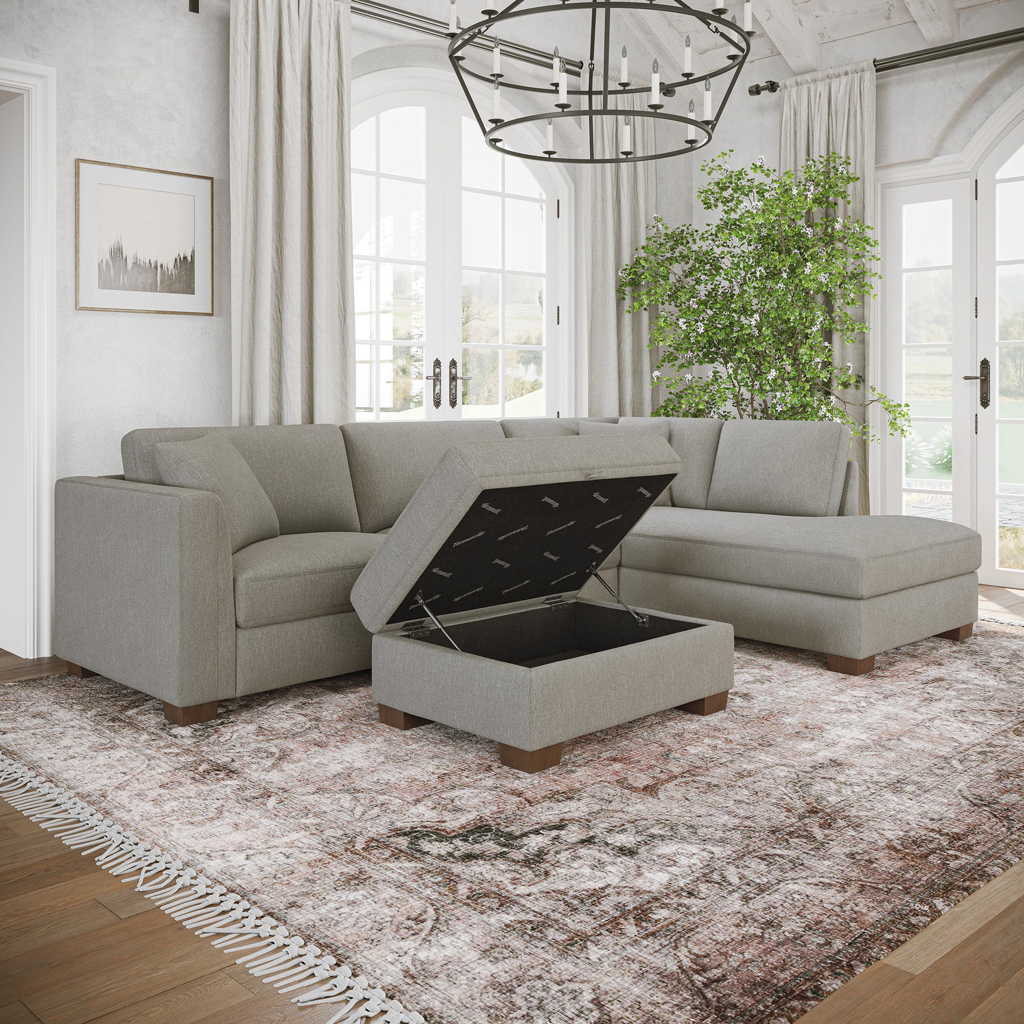 THOMASVILLE WALSEN SECTIONAL WITH STORAGE OTTOMAN - Thumbnail 3