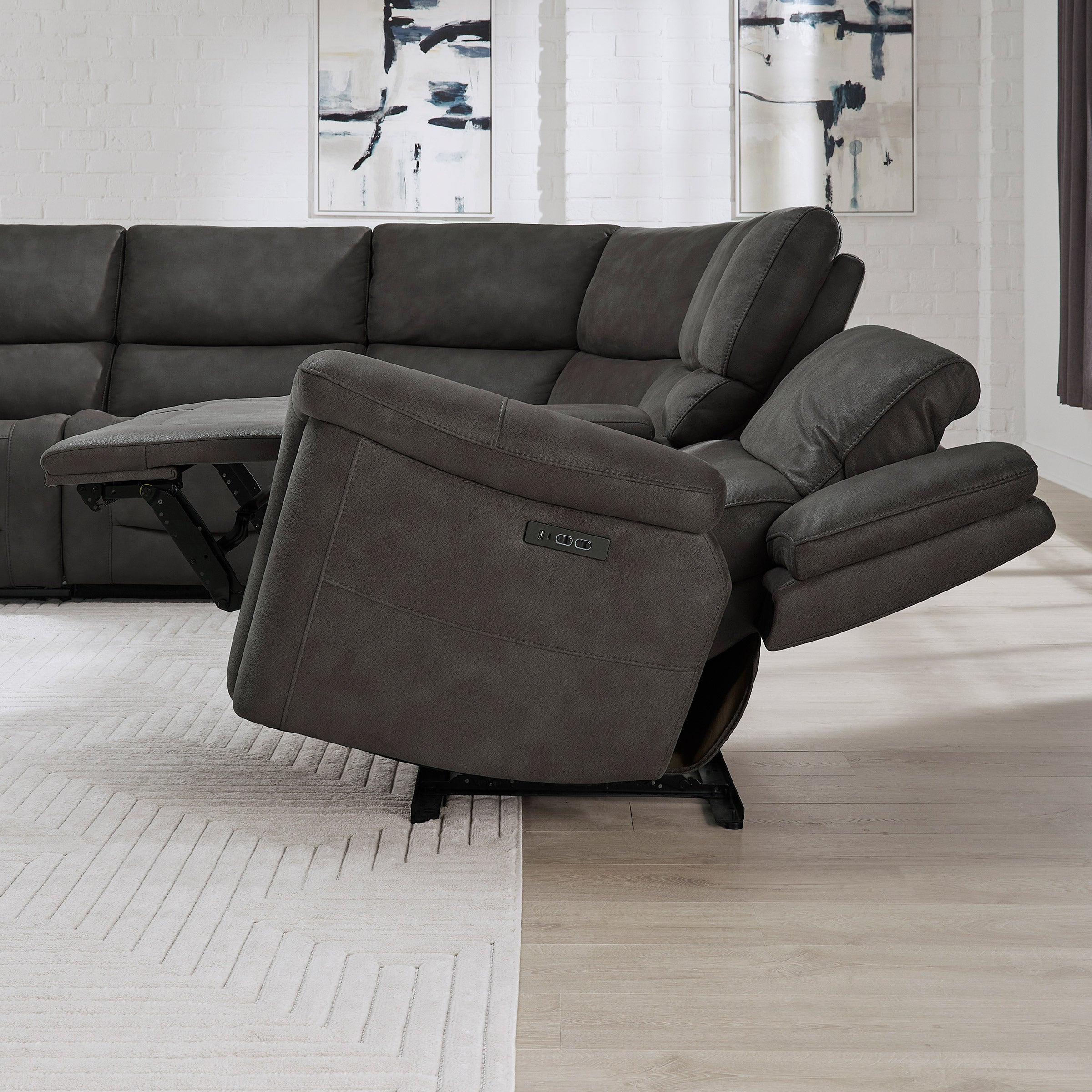 GILMAN CREEK CARLIN FABRIC POWER RECLINING SECTIONAL - Thumbnail 4