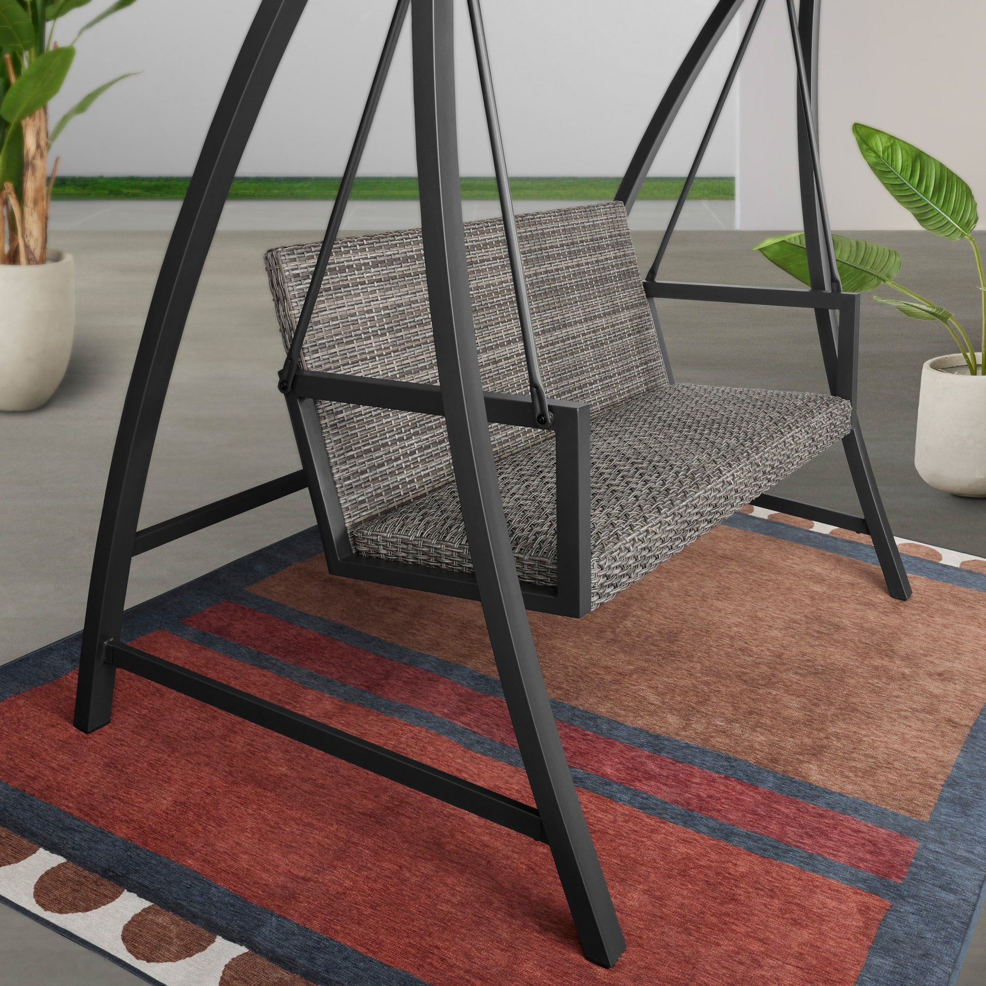 AGIO WOVEN PATIO SWING W/ CANOPY - Thumbnail 3