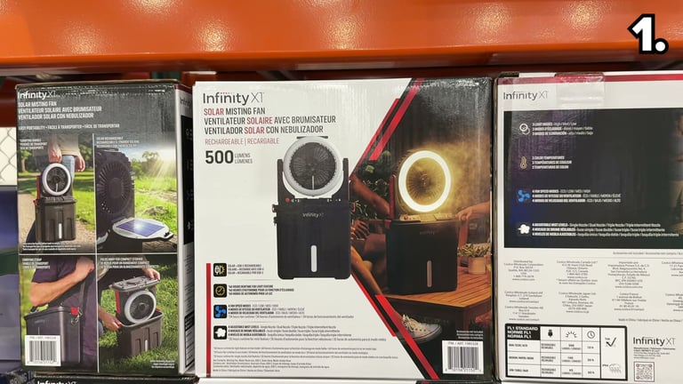 Infinity X1 Solar Misting Fan with LED