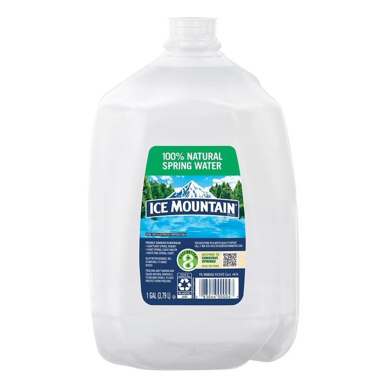 Ice Mountain Spring Water, 6-Pack of 1-Gallon Jugs