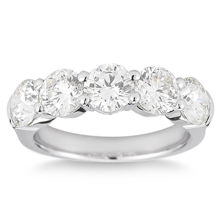 Platinum 3.00 ctw VS2 Clarity, I Color Diamond Five Stone Ring