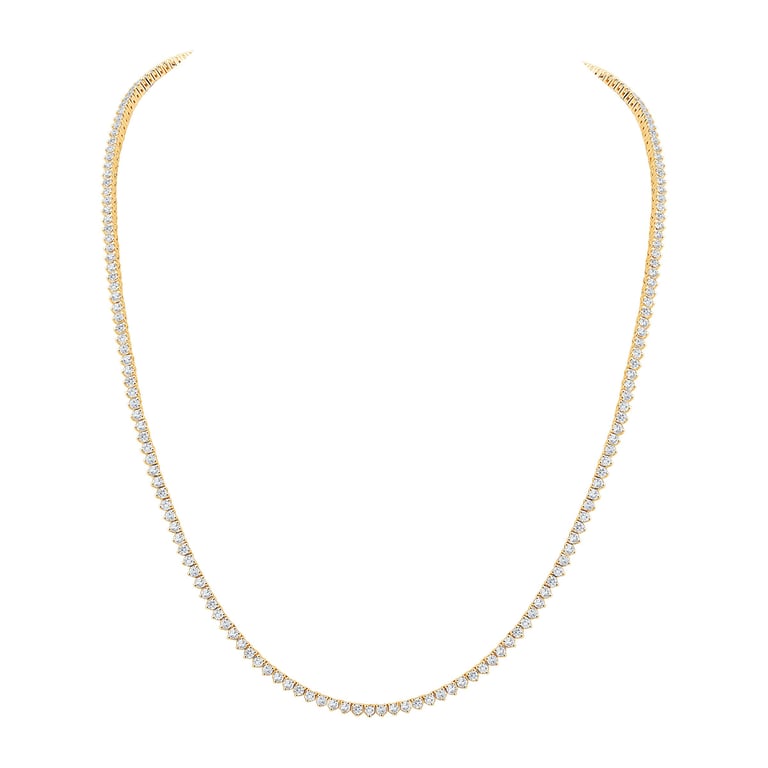 14kt Yellow Gold VS2 G 5.00 CTW Round Diamond Strand Necklace
