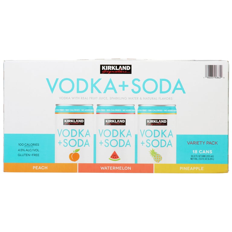 Kirkland Signature Vodka + Soda Variety 18/12 oz Cans