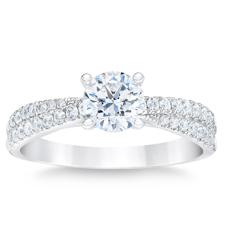 14kt White Gold VS2 I 1.00 ctw Round Diamond Ring (0.70 ct) Size 5