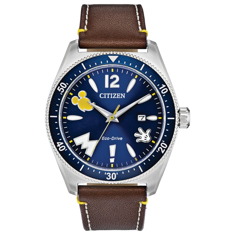 Citizen Disney Classic Brown Leather Strap Quartz Men's Watch
