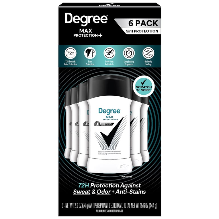 Degree Max Protection+ Antiperspirant Deodorant, 6-Pack / 2.6 oz