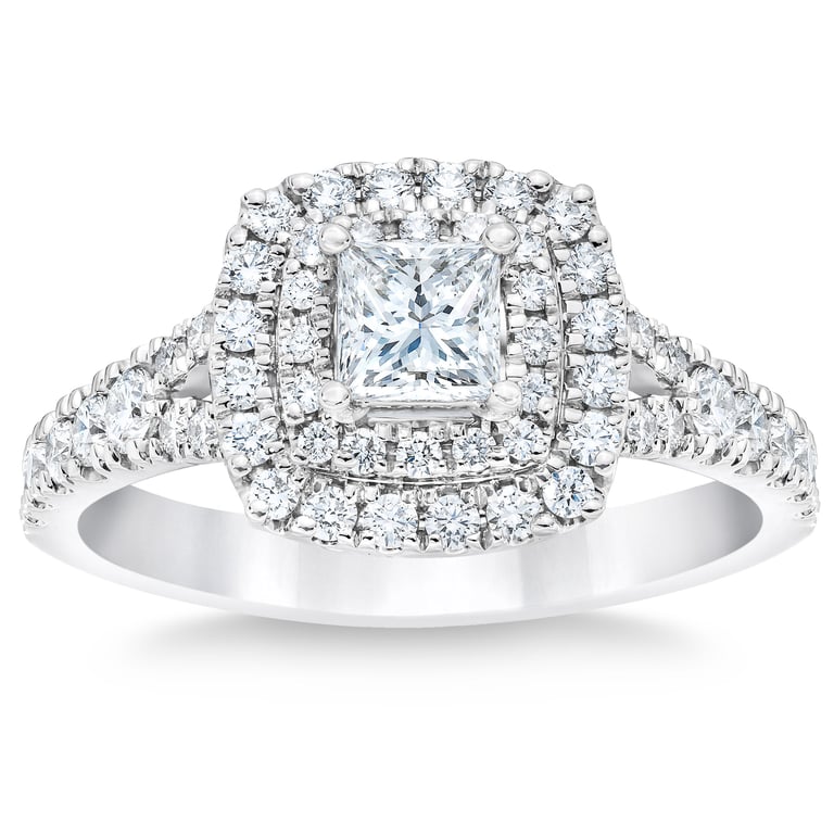 Platinum VS2 I 1.00ctw Princess Cut Diamond Ring