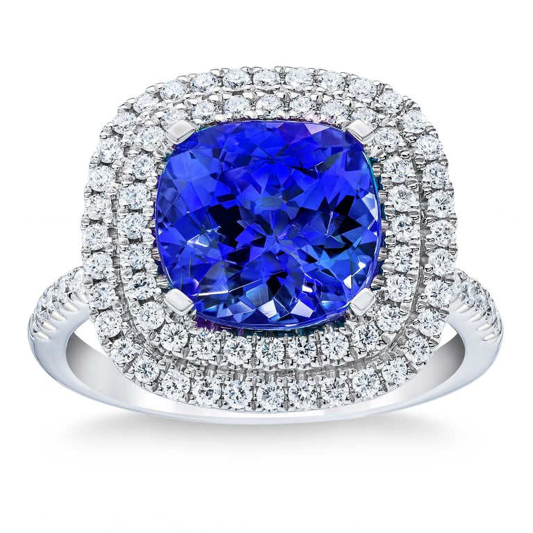18kt White Gold VS2 I 0.55 ctw Diamond & Tanzanite Ring