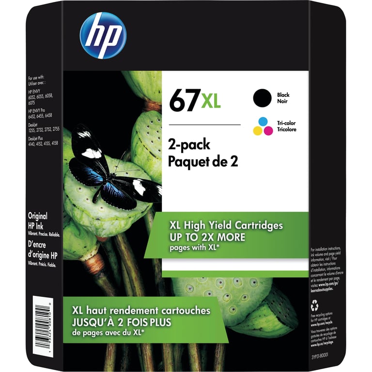 HP 67XL Ink Cartridge Black/Color Combo 2-Pack