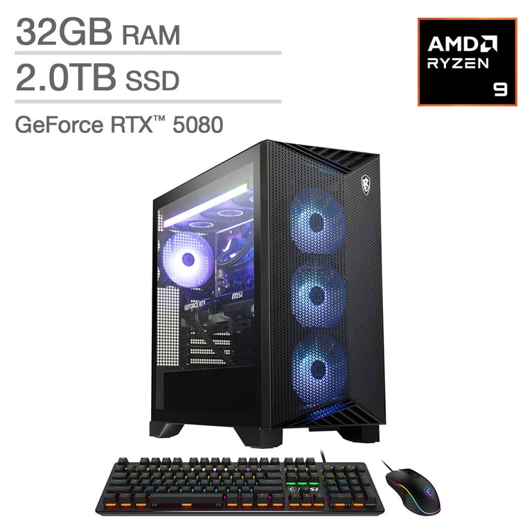 MSI Aegis ZS2 Gaming Desktop - AMD Ryzen 9 9900X / 32GB / 2TB / RTX 5080