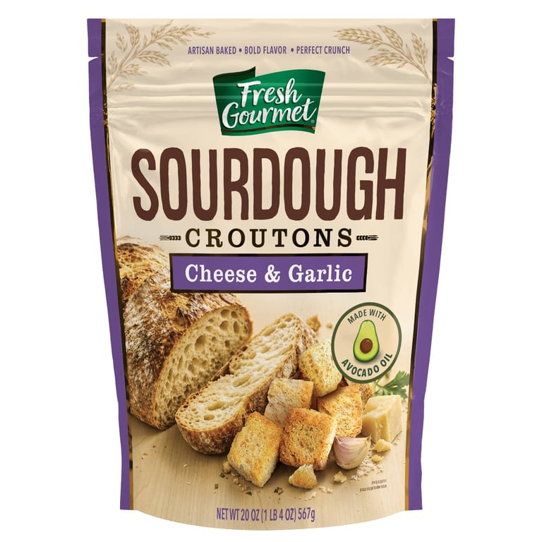 Fresh Gourmet Sourdough Cheese & Garlic Croutons, 20 oz