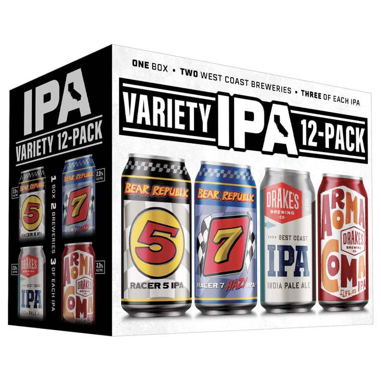 Bear Republic & Drake's Variety IPA Pack, 12/12 oz Cans