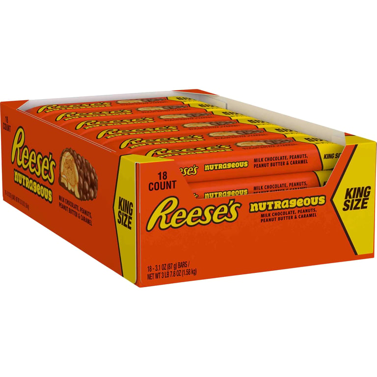 Reese's NutRageous King Size Candy Bars, 18 Count / 3.1 oz