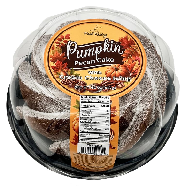 Posh Pantry Pumpkin Pecan Cake with Cream Cheese Icing, 32 oz