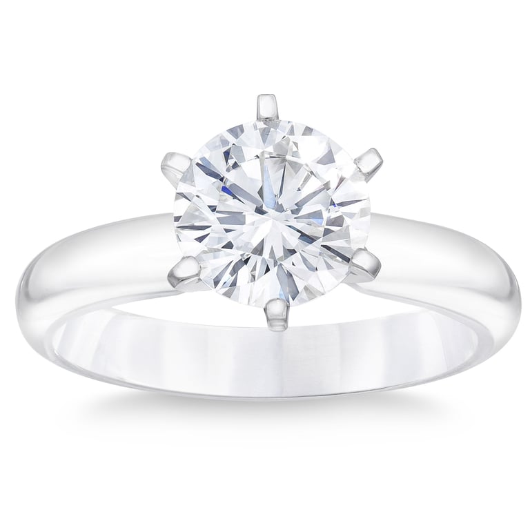 1.50 CT Round Brilliant Platinum Solitaire Ring VS2 "I" Size 7