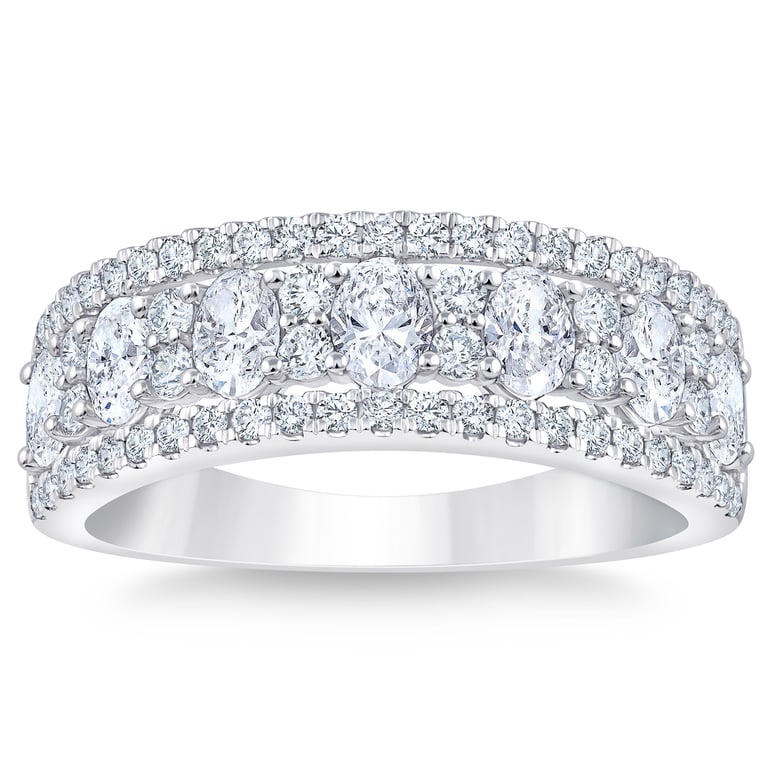 Platinum VS2 I Color 1.40 ctw Oval & Round Brilliant Diamond Band