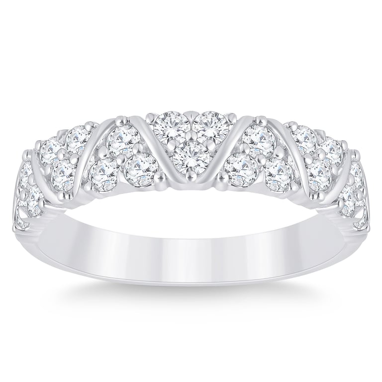 14kt White Gold VS2 I 0.70 ctw Round Diamond Band