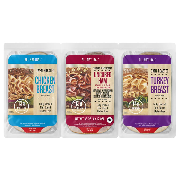 Lunch Meat Variety Chicken, Ham, Turkey 3 Pack 12 Ounces Each