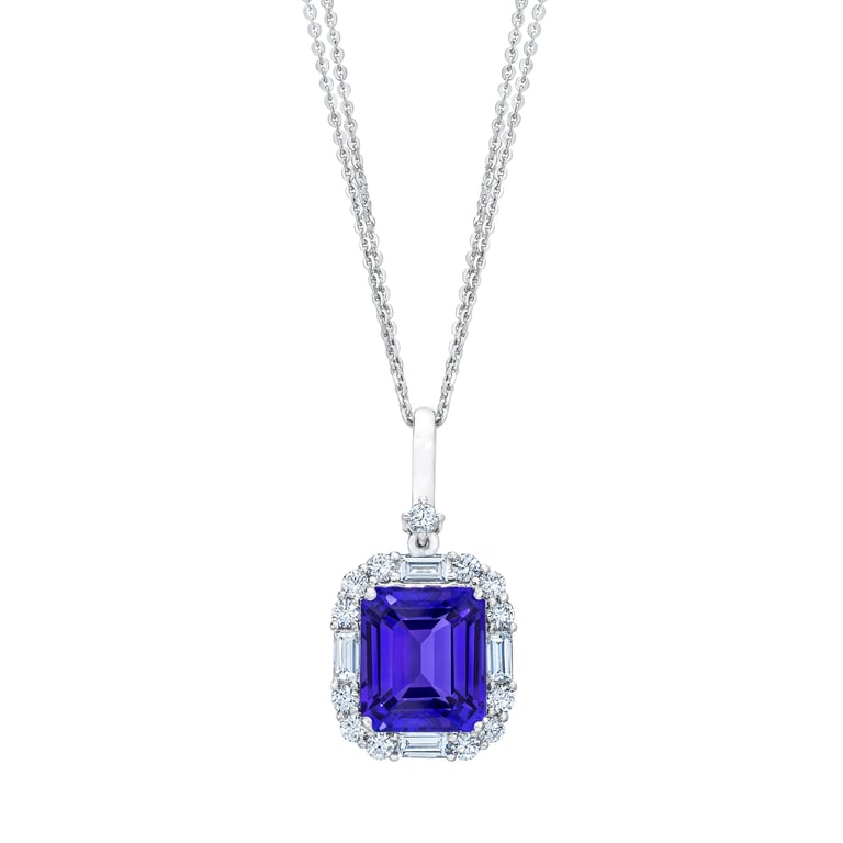 14kt White Gold 1.09 CTW VS2 I Diamond Tanzanite Necklace
