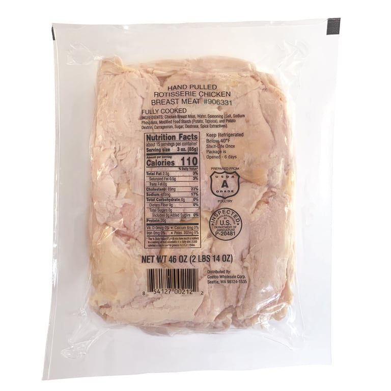Rotisserie Chicken Breast Meat, 2.62 lbs