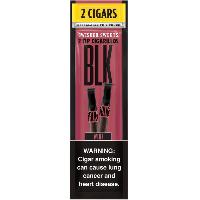 Swisher Sweets BLK Wine Tip Cigarillos, 15 Packs of 2