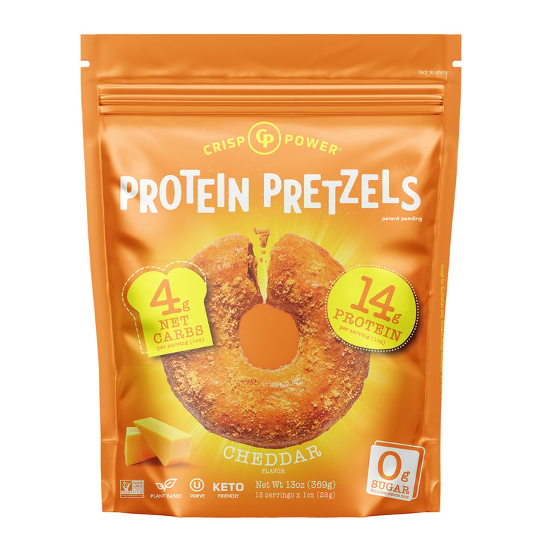 Crisp Power Cheddar Protein Pretzels 13 oz