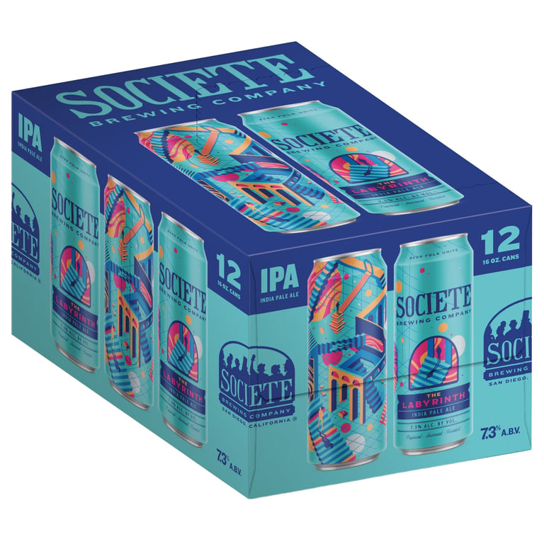 Societe Brewing The Labyrinth IPA San Diego 12/16oz Cans