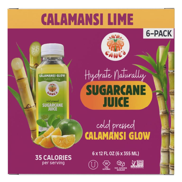 Cane'd C-Glow Sugar Cane Juice 6/12 oz